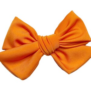 Orange Swim Bow, Girls Pool Bows, Waterproof Hair Bows, Solid Orange Bow, Water Bows, Toddler Hair Bow, Pool Hair Bow, Beach Hair Bow
