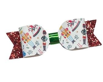 Nutcracker Hair Bow, The Nutcracker Bow, Holiday Bows, Christmas Hair Bow, Nutcracker Ballet Bow, Nutcracker Hair Clip, Holiday Barrette