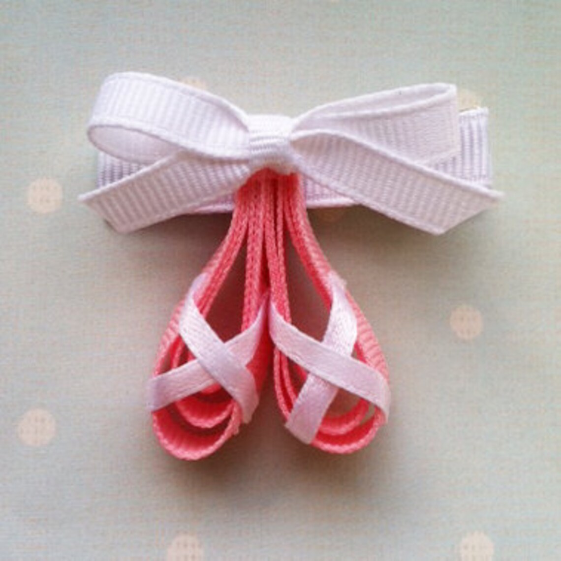 Pink Ballerina Slippers Ribbon Sculpture Hair Clip Ballet Etsy