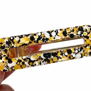 Orange and Black Hair Clip, Halloween Hair Clip, Girls Halloween Barrette, Resin Hair Clips, Toddler Hair Clip, Halloween Glitter Clip