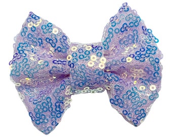 Lavender Sequin Bow, Lavender Hair Bow, Sparkly Lavender Bow, Purple Hair Bow, Toddler Bows, Sequin Hair Bows, Light Purple Hair Bow