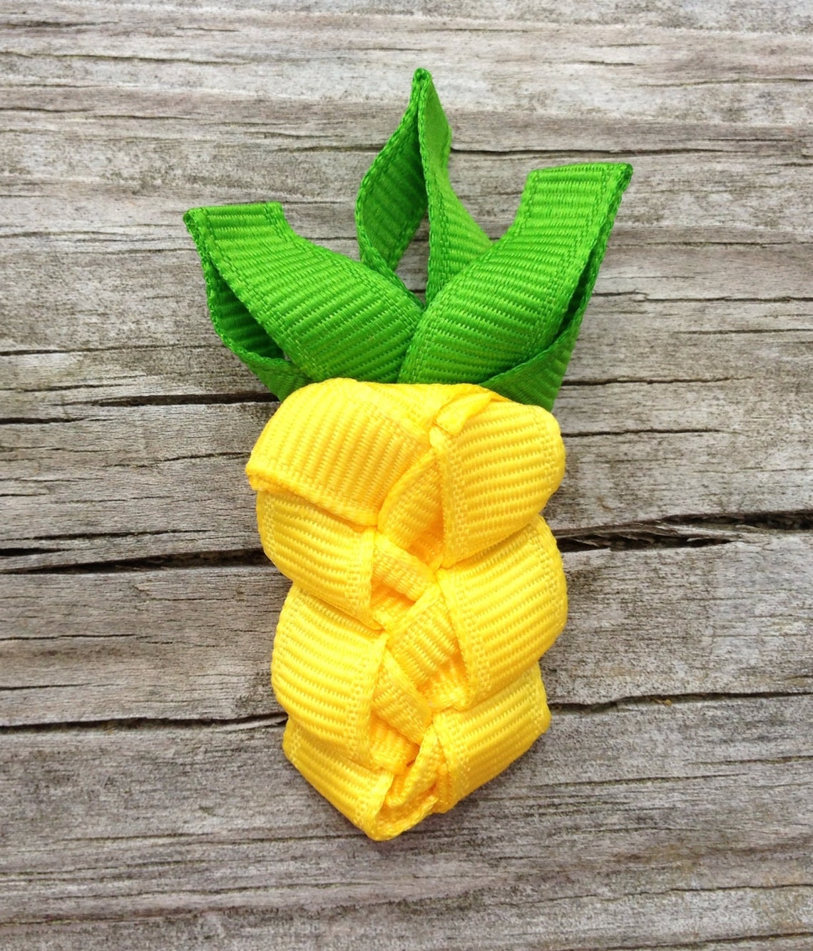 Pineapple Hair Clip Yellow Pineapple Ribbon Hair Clip Summer Etsy