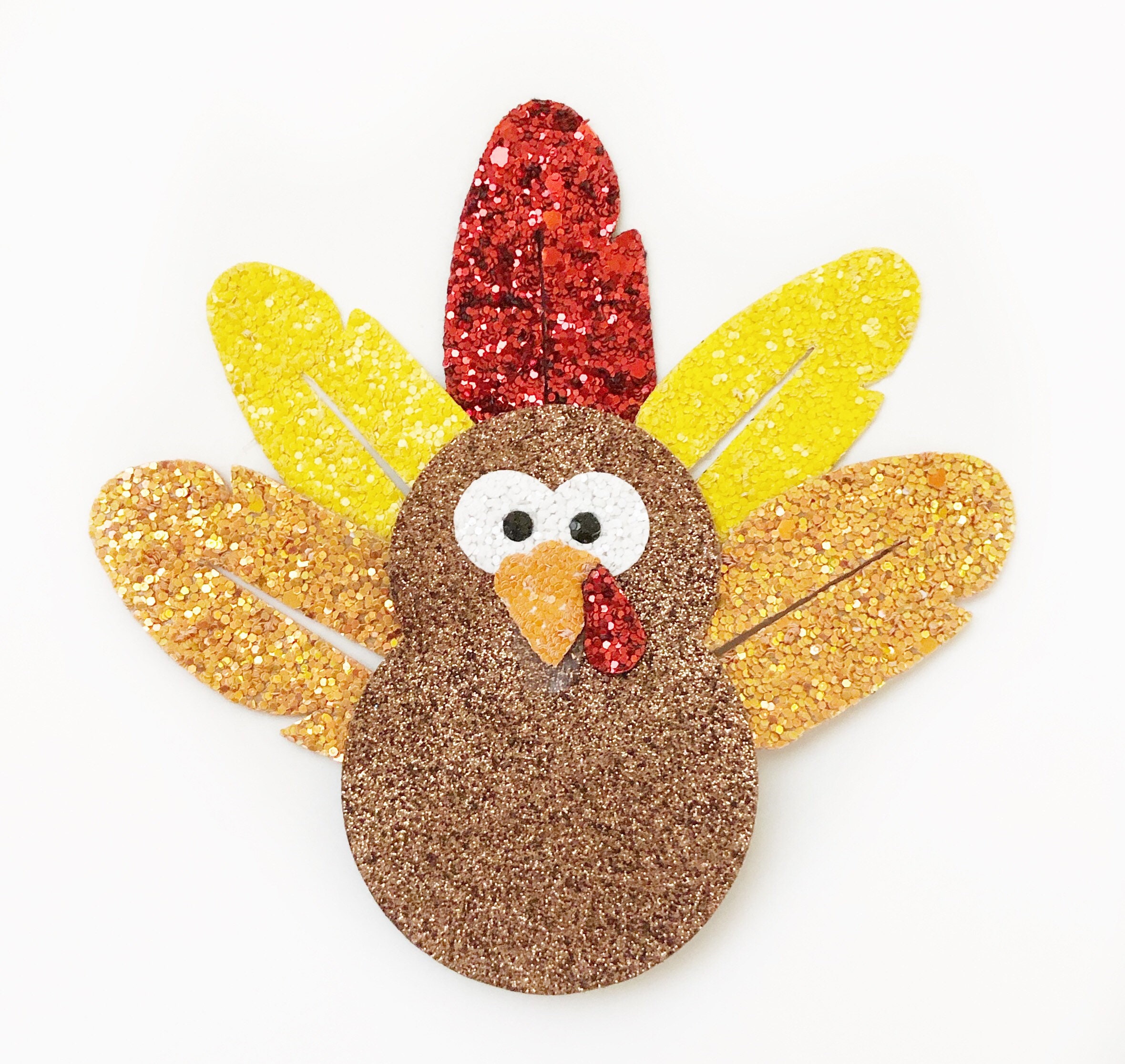 Thanksgiving Truthahn-Haarschleifen Mit Glitzer – Süße Haarspangen Für Mädchen & Kinder