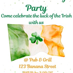 Bearbeitbare St. Patrick&#39;s Day Party Mobile einladen