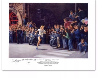 Billy's Breakthrough - Bill Rodgers Autographed Lithograph - 50th Anniversary SALE!