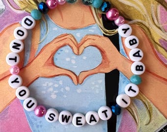 Don't You Sweat It Baby / Opalite / Life of a Showgirl / 7.5" Bead Friendship Bracelet / Taylor Swift