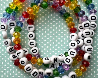Loud And Proud / LGBTQ+ Pride Beaded Friendship Bracelet / 7.5" Bracelet