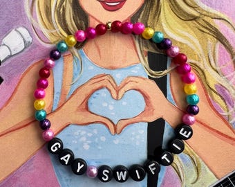 Gay Swiftie / 7.75" Bead Friendship Bracelet / Taylor Swift The Eras Tour
