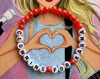 Clowning For Karma (Orange Pearls) / Karma / The Lost Album / Taylor Swift The Eras Tour / 7.5" Friendship Bracelet