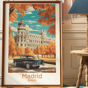 Madrid Spanien Poster - Retro Wand Kunst Druck - Historische Architektur - Vintage Herbst Dekor - Reise Illustration für Zuhause oder Büro