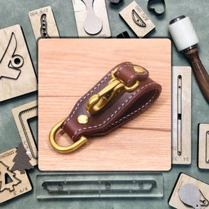Hoogwaardige Sleutelhanger Snijmal / Handgemaakt Precisie Stalen Pons / Aangepast Lederen Snijset / Vaderdagcadeau