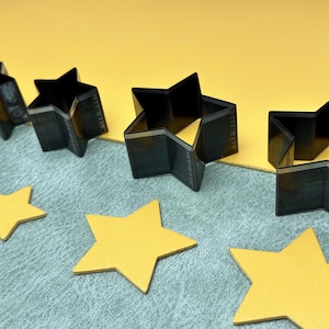 Matriz de corte de couro em formato de estrela - Punção de régua de aço personalizada para artesanato DIY - Matriz de metal de precisão para trabalhos em couro feitos à mão (sem placa)