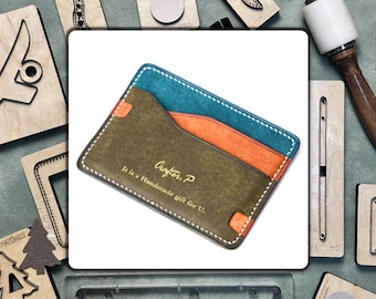 Premium Card Holder Leather Die Cutter Set – DIY Steel Ruler Metal Cutting Die | Personalized Leather Craft Punch Tool | Boyfriend Gift