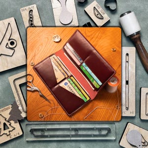 Fustellatura personalizzata in pelle per portafoglio lungo, fustellatura in metallo con coltello in acciaio per pelle, adatta per fustellatura personalizzata per pelle, stoffa e carta