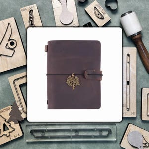 Bloc-notes en cuir fait main avec matrice de découpe/porte-clés en cuir de précision pour ordinateur portable manuel personnalisé/compatible avec la machine Sizzix
