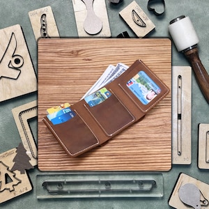 Leder Trifold Brieftasche Stanzen, Benutzerdefinierte DIY Leder Stahl Messer Metall Stanzen Set für Leder, Stoff und Papier personalisierte Dies