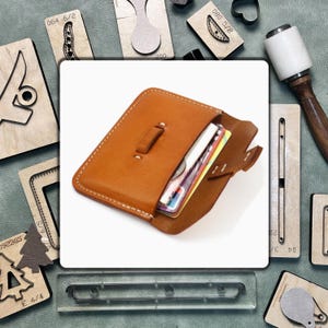 Porta carte di credito, porta monete in pelle di precisione, fustella da taglio/righello in acciaio, fustella in metallo/set di utensili per punzonatura di alta qualità/adatto per progetti fai da te e cucito a mano