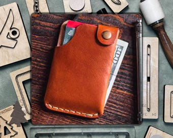 Custom Card Holder Leather Die – DIY Precision Steel Ruler Metal Die | Leather Craft and Kraft Paper Tools | Optional Sizzix Compatible
