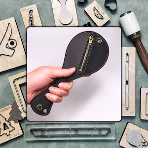 Bolsa de cintura personalizada, porta-moedas, couro, matriz de corte - Matrizes de corte de precisão de couro feitas à mão, conjunto de ferramentas de perfuração de metal com faca de aço de alta qualidade
