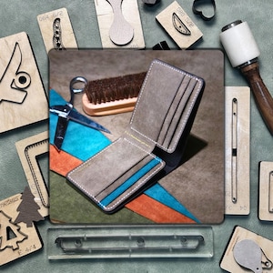 Matrices de découpe de précision pour portefeuille en cuir personnalisé, kit d'outils d'estampage en acier personnalisé fait à la main