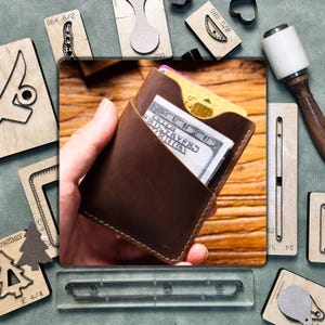 Porte-Cartes en Cuir Premium à Découper - Outil de Perforation Précis | Lames en Acier Durables pour Projets DIY et Artisanat