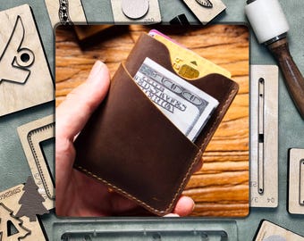Premium Card Holder Leather Die Cutting - Precision Leather Craft Punch Tool | Durable Steel Knife Die Set for DIY and Craft Projects