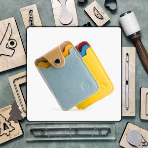 Regla de acero de precisión para bricolaje: troquel de corte de metal para portatarjetas de mano, máquina troqueladora de cuero y herramienta de perforación artesanal de cuero personalizada.