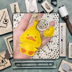 Juego de troqueles de corte de cuero personalizados con forma de pato para llavero/perforador de cuero colgante/aptos para manualidades de cuero y proyectos de bricolaje/compatibles con Sizzix