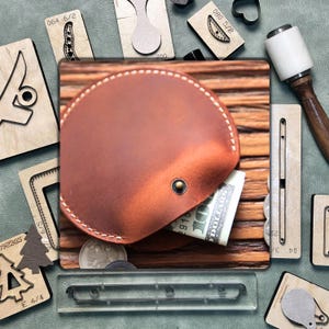 Premium Leder Münzgeldbörse Stanzwerkzeug, DIY Präzisions Leder Stahlmesser Metall Schneideform, Handgemachtes individuelles Leder Bastelset