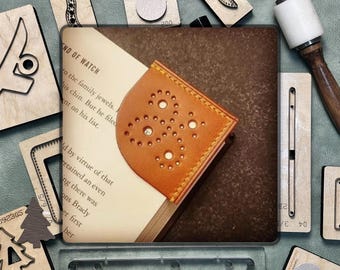 Marcapáginas de cuero hecho a mano / Troquel de acero para manualidades y perforación / Regalo perfecto para amantes de los libros
