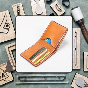 Découpage en cuir personnalisé pour portefeuille court, matrice de découpe en métal pour couteaux en acier à monter soi-même en cuir, ensemble d'outils de perforation pour papier kraft, artisanat du cuir fait main