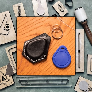 Troquelado de llavero de cuero, juego de herramientas para cortar cuero, tela y papel kraft, personalizado para manualidades de cuero, bricolaje, troqueles personalizados.
