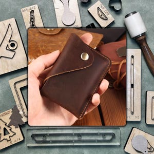 Porta-cartões feito à mão porta-moedas molde de corte, porta-cartões personalizado de alta qualidade molde de corte e perfuração, conjunto de ferramentas de papel kraft para artesanato em couro