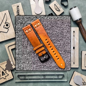 Troquel de corte de metal con regla de acero para correa de reloj (DIY) - Juego de cuchillos para troquelar cuero / Herramientas de perforación artesanales de cuero personalizadas / Regalos personalizados