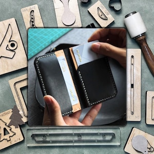 Découpeur de Cuir pour Porte-Cartes Personnalisé - Découpes Précision en Acier Fait Main, Outil de Perforation Métallique Haute Qualité