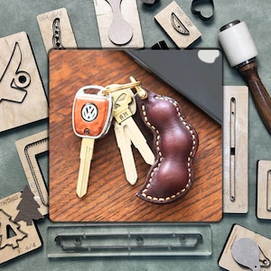 Leder DIY Schlüsselanhänger Trennscheibe, Schlüsselanhänger Lederscheibe Schneidemaschine, Leder Handwerksscheibe Schneidmesser Stanzwerkzeug