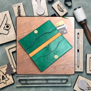 DIY-Geldbörse, handgefertigt, Leder, Präzisionsstahlmesser, Metall-Stanzform, personalisiertes Lochwerkzeug-Set für Lederarbeiten.