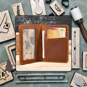 Troqueles de corte personalizados para tarjeteros, tarjetero, billetera, juego de herramientas de perforación artesanal de cuero, compatible con la máquina troqueladora Sizzix.