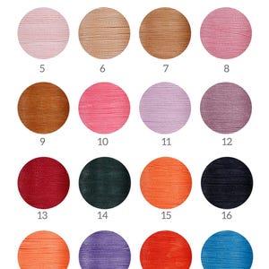 May include: Chart of 24 different colored wire spools, numbered 1 through 24. The colors include black, white, beige, pink, brown, red, green, orange, blue, yellow, purple, and multi-colored.