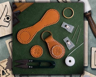 Keychain Leather Cutting Die - Custom Punch Mold for DIY Leathercraft - Handmade Knife Die for Key Fobs, Fabric & Craft Accessories