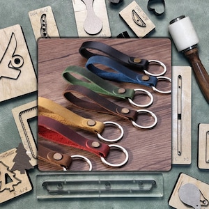 Handgemaakte sleutelhanger leer stansen/precisie lederen sleutelhanger matrijs voor doe-het-zelvers en handgemaakte accessoires | Compatibel met Sizzix-machines
