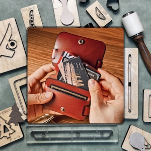 DIY creatieve visitekaartjeshouder - hoogwaardige stalen liniaal snijvorm | Leren metalen stansmes | Gepersonaliseerde leren ponstool