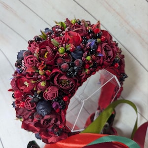 Handmade Floral Crown – Boho Flower Headpiece, Rustic Wedding Wreath, Festival Headband, Ukrainian Folk Hair Accessory