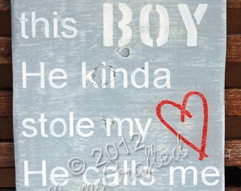 There's This Boy (Extra-Large 18"x26"), Weathered Wood Wall Art