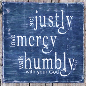 Act Justly, Love Mercy, Walk Humbly With Your God, Micah 6:8 Sign, Christian Decor, Scripture Art, Weathered Wood Wall Art image 3