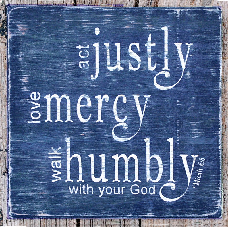 Act Justly, Love Mercy, Walk Humbly With Your God, Micah 6:8 Sign, Christian Decor, Scripture Art, Weathered Wood Wall Art image 3