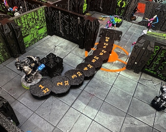 3D Printed Segmented Ruler – Miniature Stepper Movement Tool for Tabletop Games | Measure Distances, Ranges, and Terrain Navigation