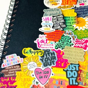 50 Pcs Positive Stickers Set,  Inspirational Quotes, Self Love stickers Waterproof Decals Journals, Phone Case, Laptops, Bottles