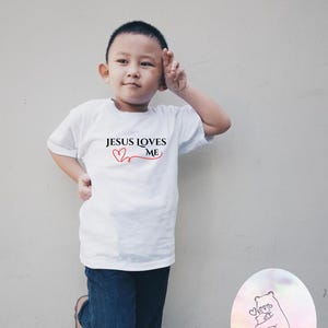 Jesus Loves Me Toddler Short Sleeve Tee Religious Kids T-Shirt Gospel Toddler Tee Christian kids clothes