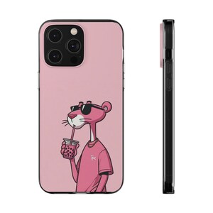 Cute Pink Panther iPhone Case, Stylish iPhone Cover, Fun Animal Print Phone Accessories, Trendy Mobile Case, Cool Cartoon Smartphone